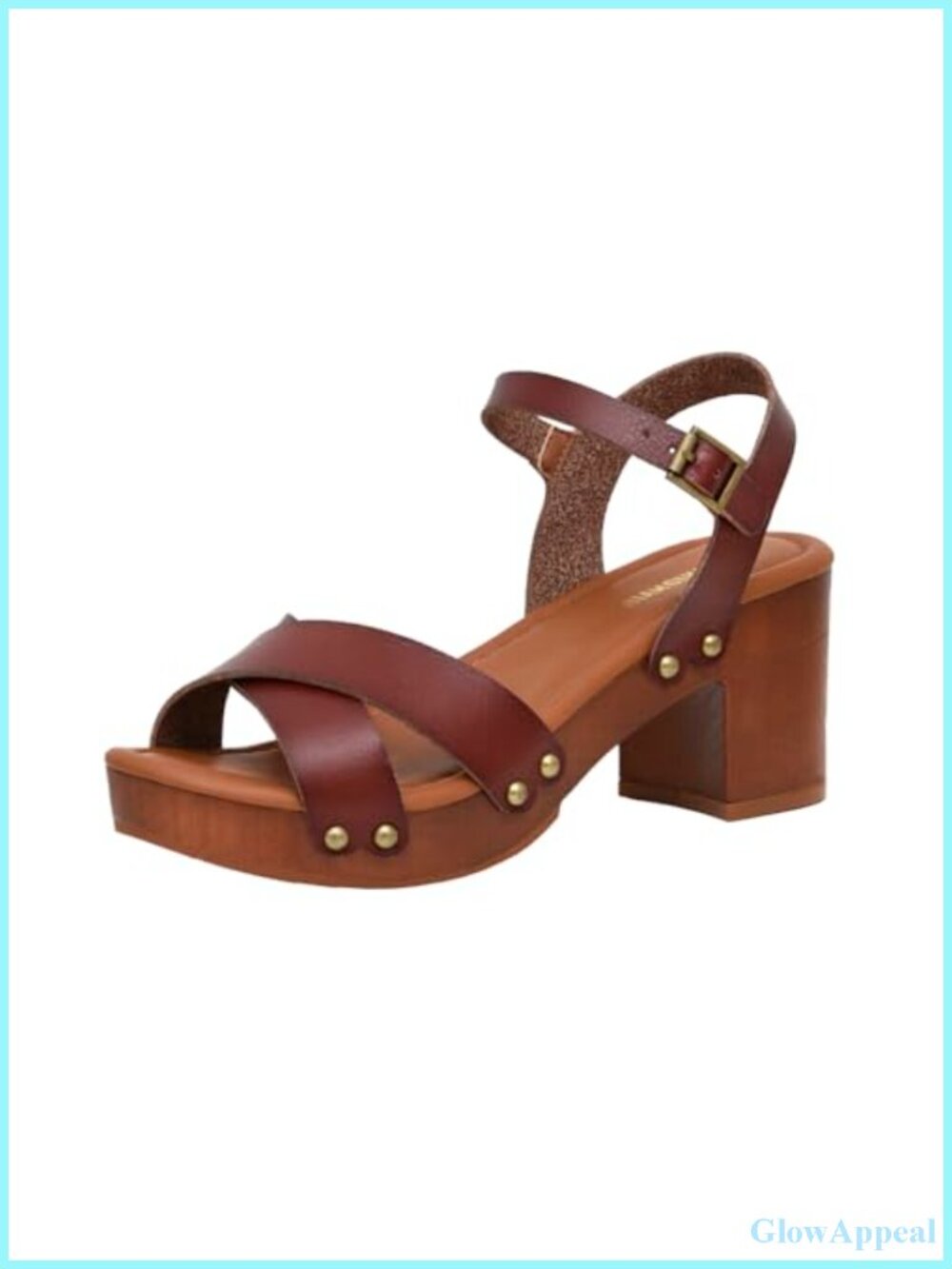 CUSHIONAIRE Faux Leather Platform Block Heel Ankle Strap Sandal